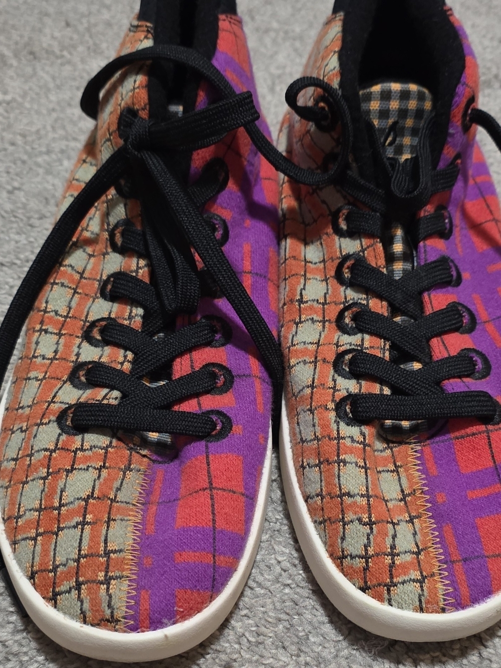 allbirds Women's Multicolor Purple and Orange Patterned Lace-Up Sneakers